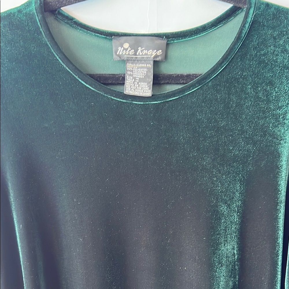Vintage Nite Kraze Dress Women’s 14 Velour Crushed Velvet Long Sleeve 90's